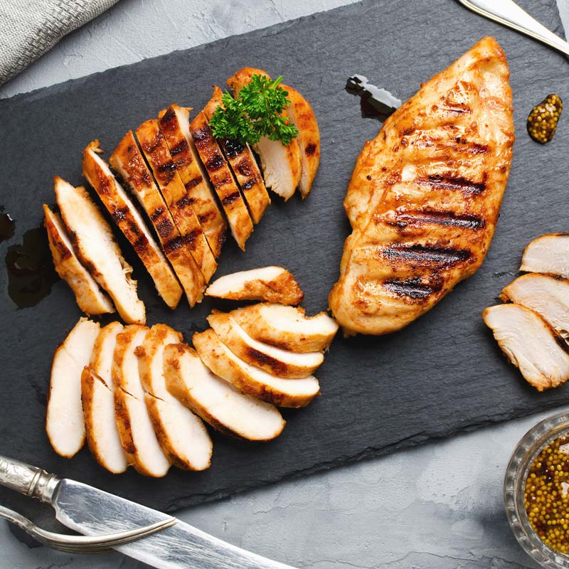 Chicken on a cutting board